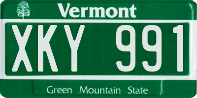 VT license plate XKY991