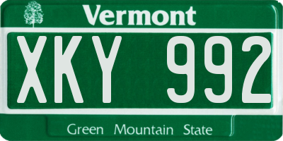 VT license plate XKY992