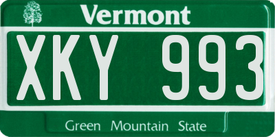 VT license plate XKY993