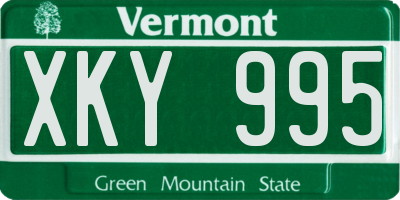 VT license plate XKY995