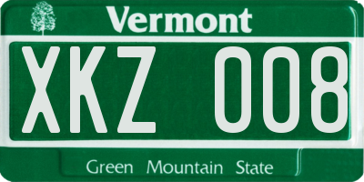 VT license plate XKZ008