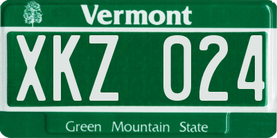 VT license plate XKZ024