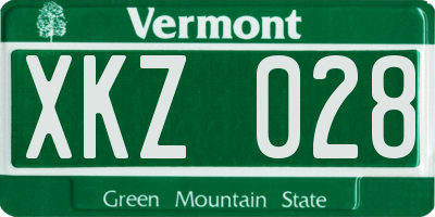 VT license plate XKZ028
