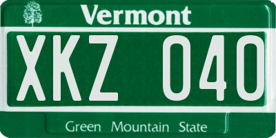 VT license plate XKZ040