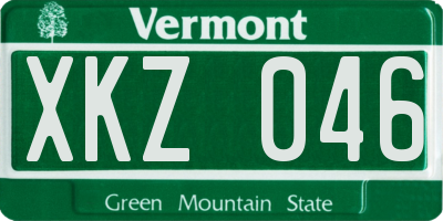 VT license plate XKZ046