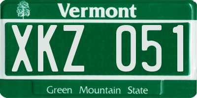 VT license plate XKZ051