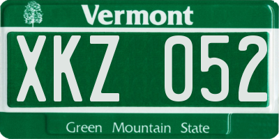 VT license plate XKZ052