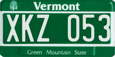 VT license plate XKZ053