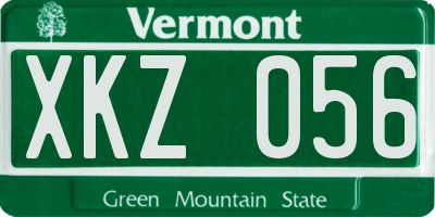 VT license plate XKZ056