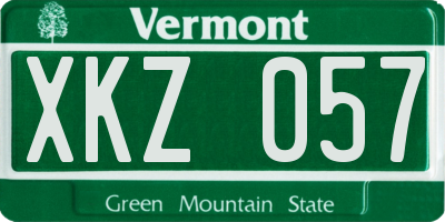 VT license plate XKZ057