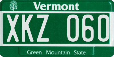 VT license plate XKZ060