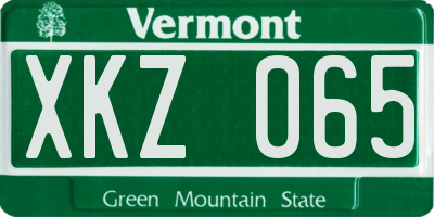 VT license plate XKZ065