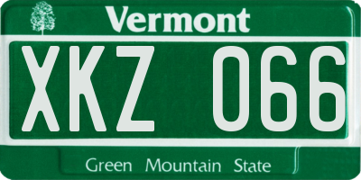 VT license plate XKZ066