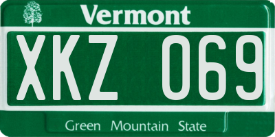 VT license plate XKZ069