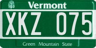 VT license plate XKZ075