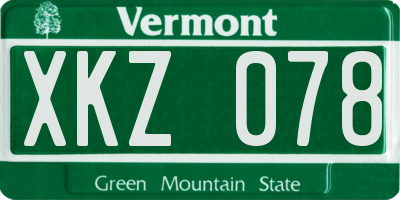 VT license plate XKZ078