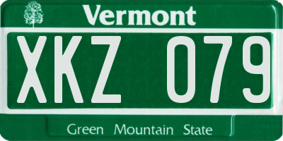 VT license plate XKZ079