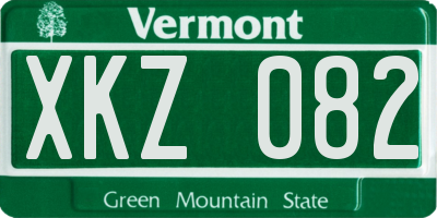 VT license plate XKZ082
