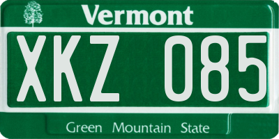 VT license plate XKZ085