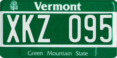VT license plate XKZ095