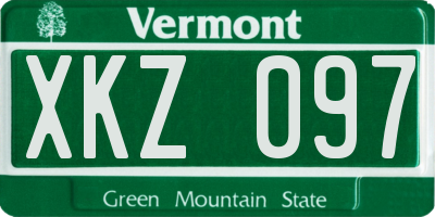 VT license plate XKZ097