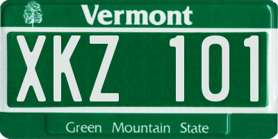 VT license plate XKZ101