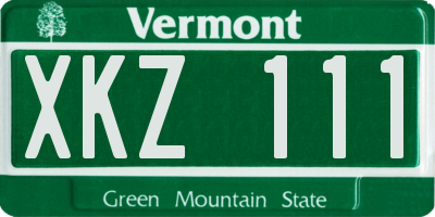 VT license plate XKZ111