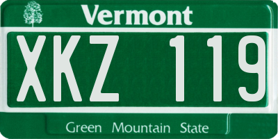 VT license plate XKZ119