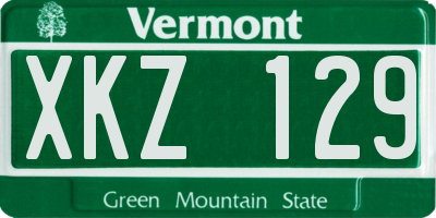 VT license plate XKZ129