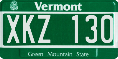 VT license plate XKZ130