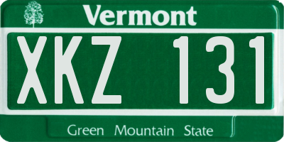 VT license plate XKZ131