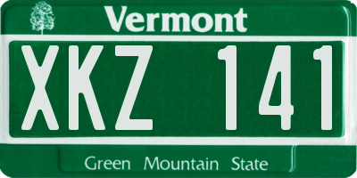 VT license plate XKZ141
