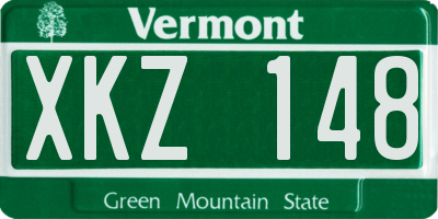 VT license plate XKZ148