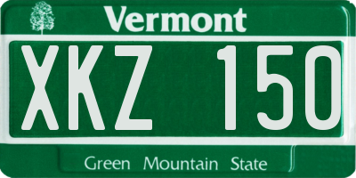 VT license plate XKZ150