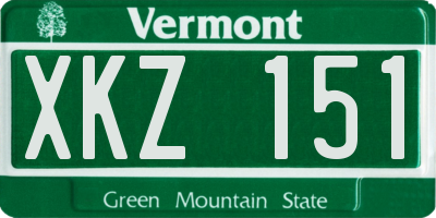 VT license plate XKZ151