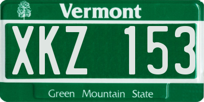 VT license plate XKZ153