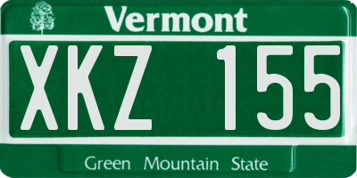 VT license plate XKZ155
