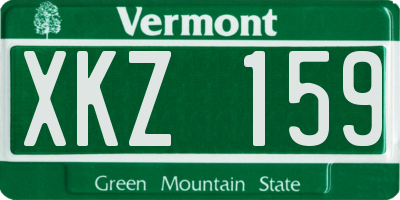 VT license plate XKZ159