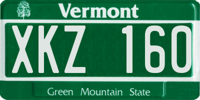 VT license plate XKZ160