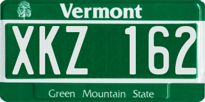 VT license plate XKZ162