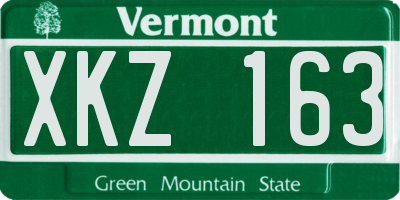 VT license plate XKZ163