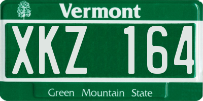 VT license plate XKZ164