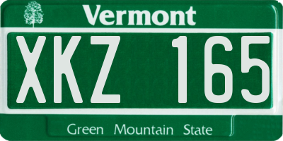 VT license plate XKZ165