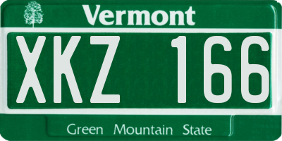 VT license plate XKZ166