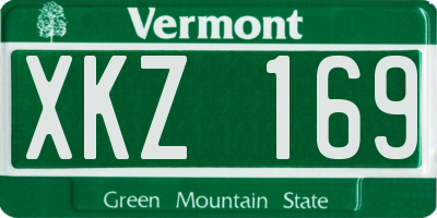 VT license plate XKZ169