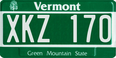 VT license plate XKZ170