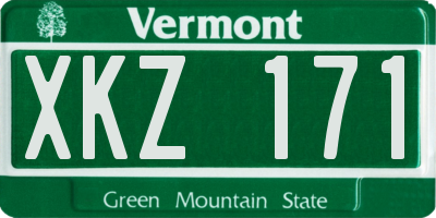 VT license plate XKZ171