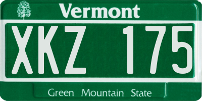 VT license plate XKZ175