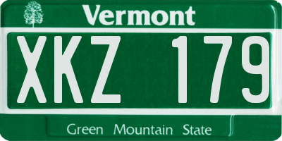 VT license plate XKZ179