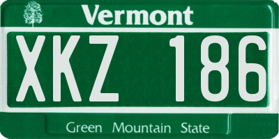 VT license plate XKZ186